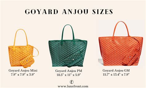 goyard reversible anjou bag|goyard bag size comparison.